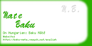 mate baku business card